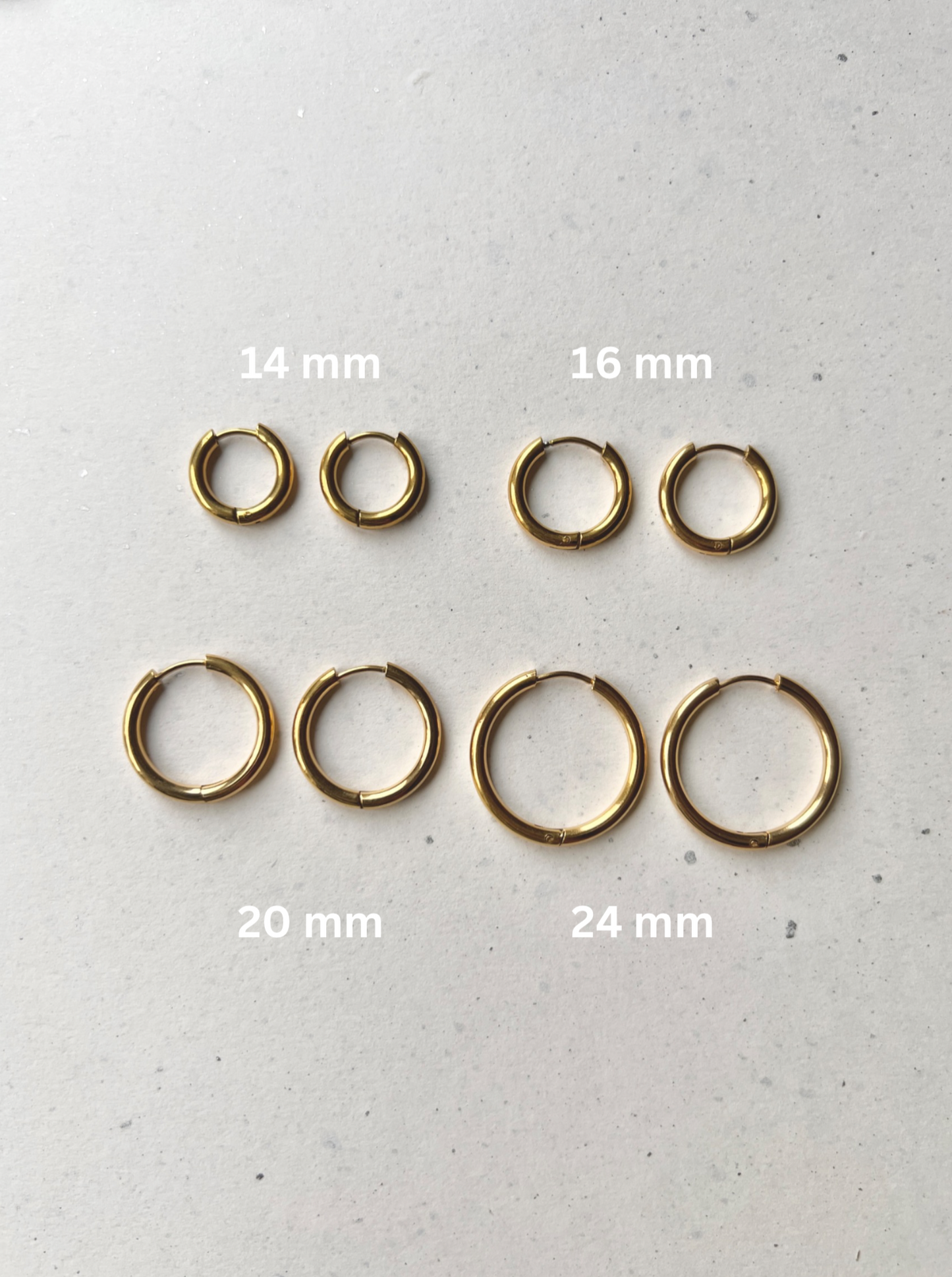 Add-on base hoops gold plated stainless steel