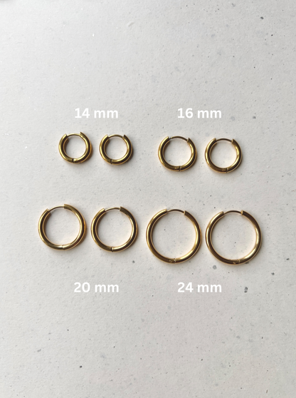 Add-on base Hoops gold plated stainless steel