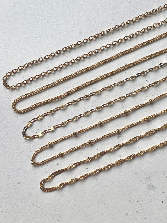 Add-on base | Finished link chain stainless steel gold plating