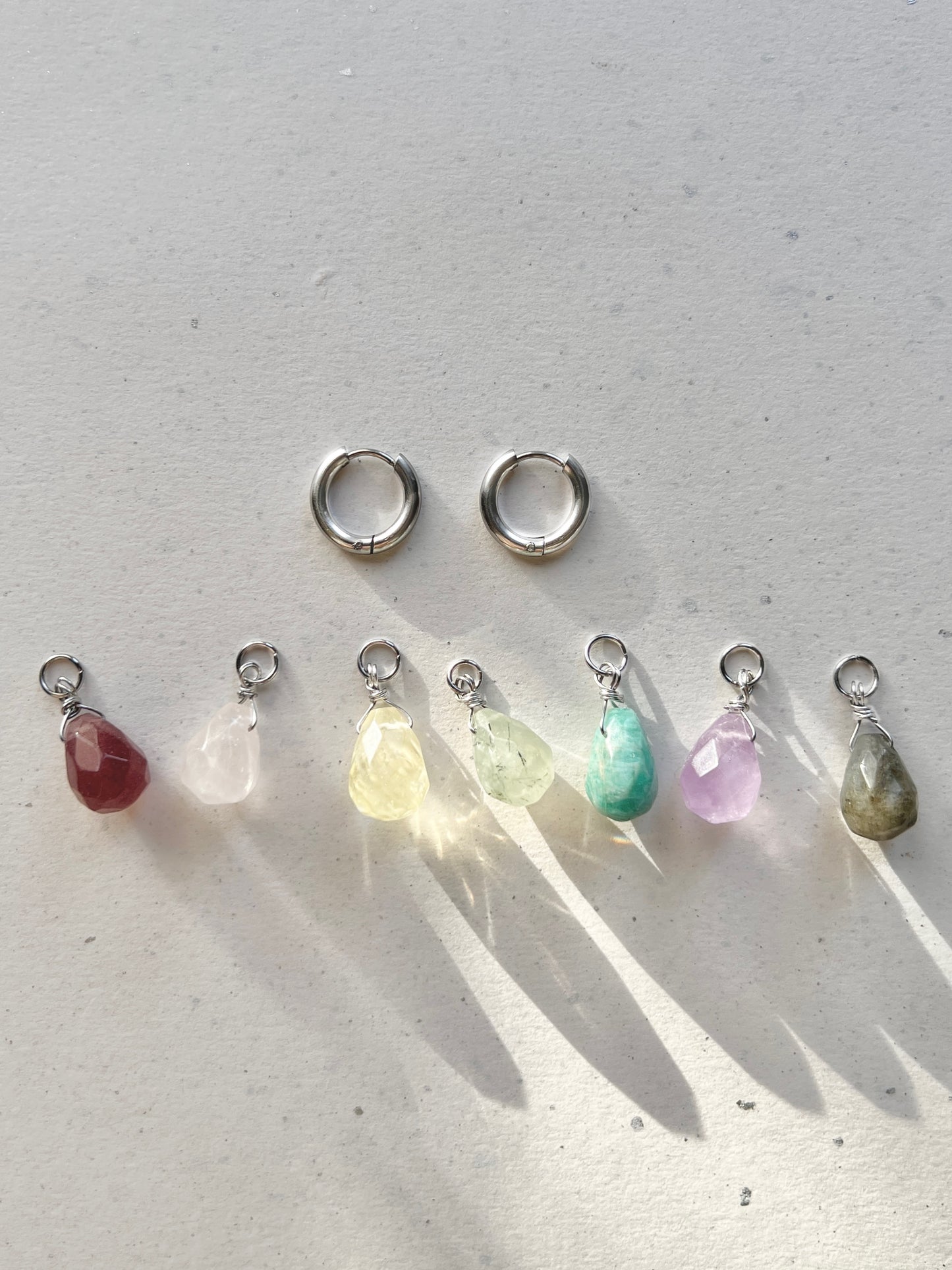 Add-on pendant for earrings ︱ Faceted gemstones (pair)
