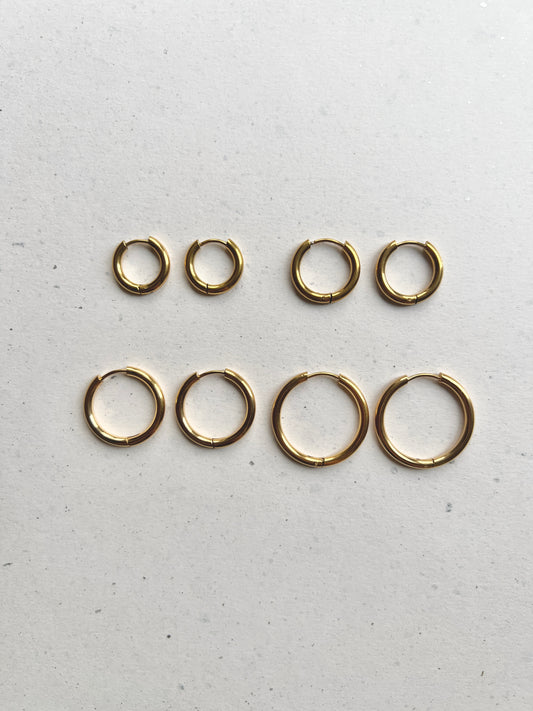 Add-on base hoops gold plated stainless steel