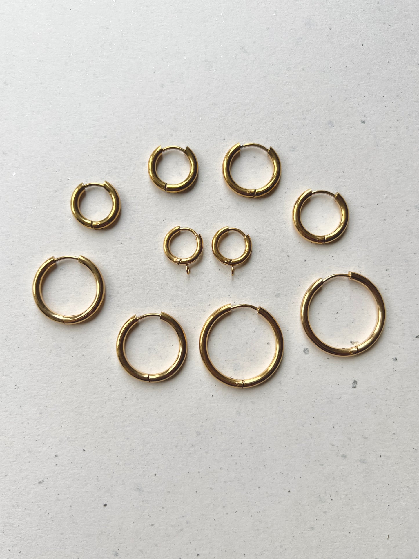 Add-on base hoops gold plated stainless steel
