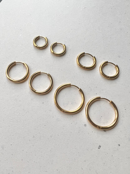 Add-on base Hoops gold plated stainless steel
