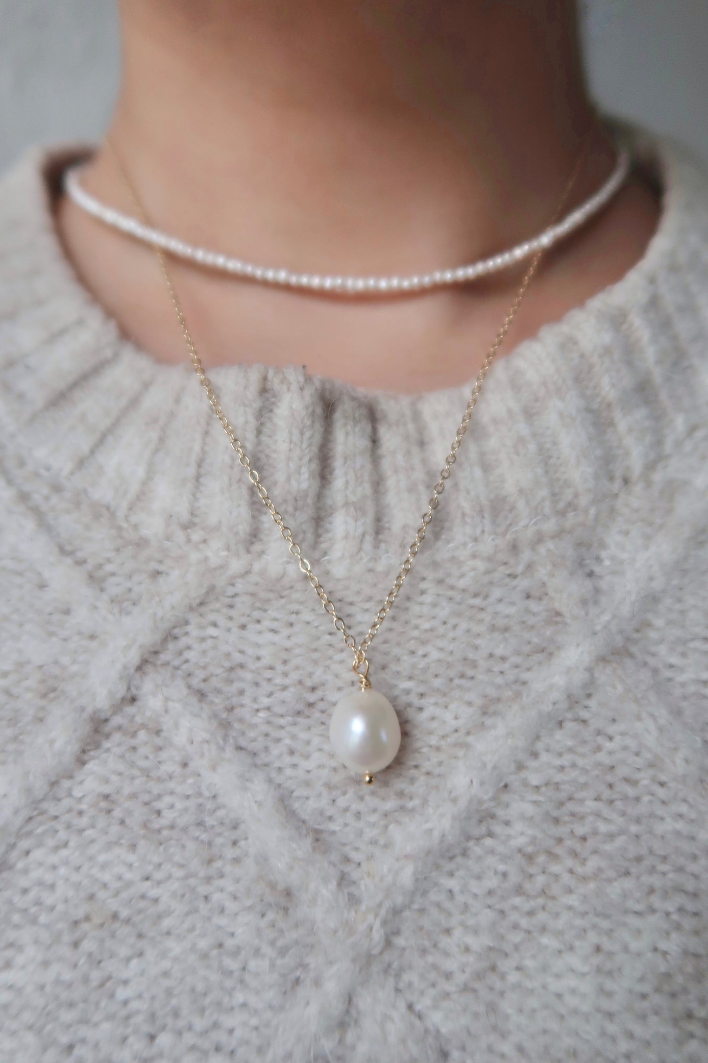 Necklace "Basic" baroque freshwater pearl necklace