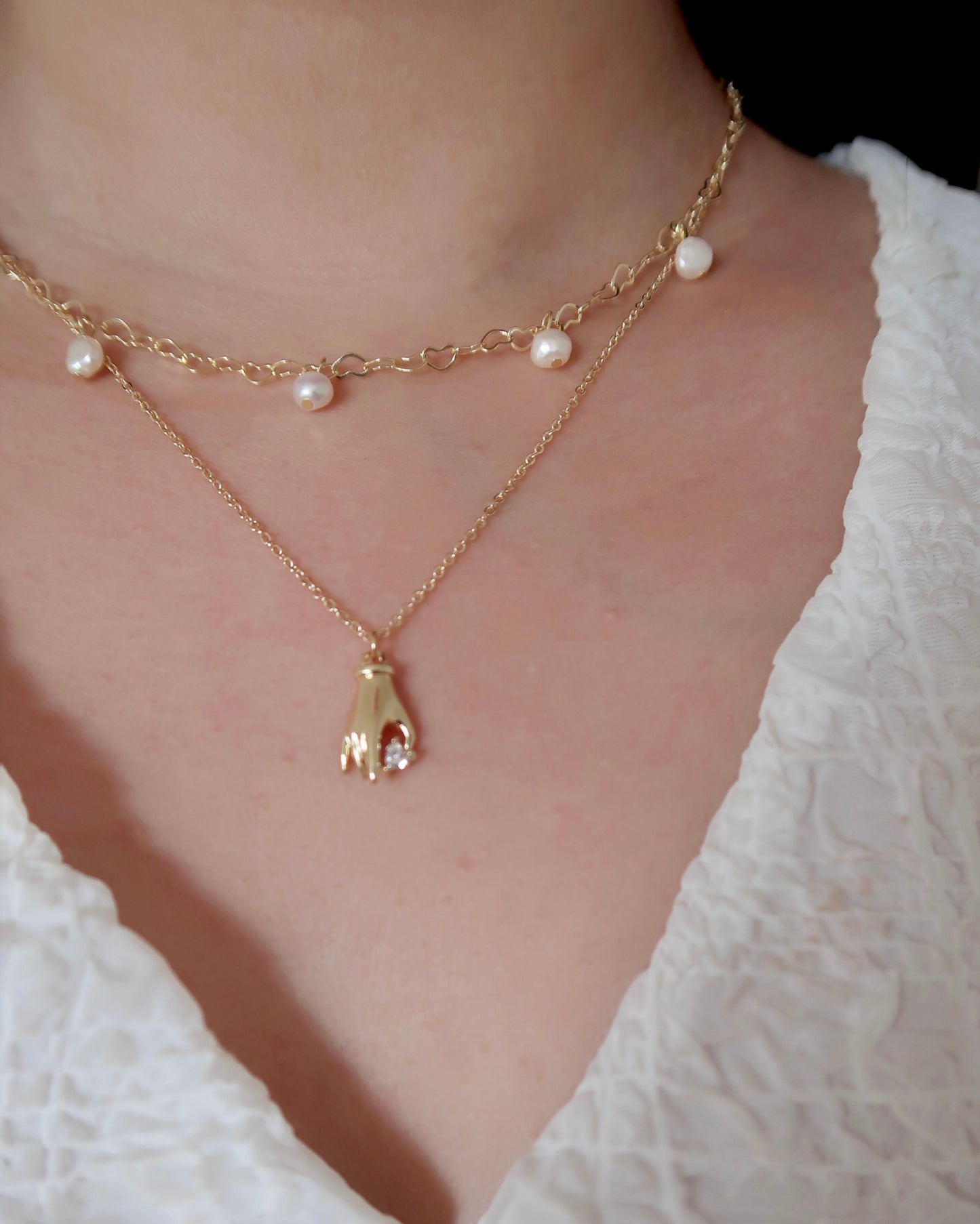 Bracelet/Choker ''Follow your heart'' - Thin chain with heart motif