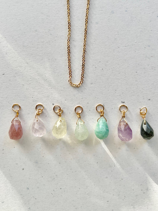 Add-on pendant for necklaces︱ Faceted gemstones (1 piece)