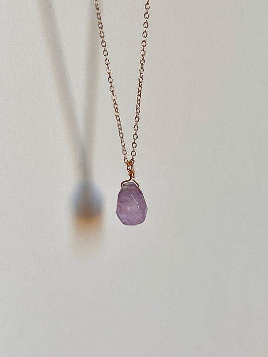 Amethyst | Faceted gemstone necklace