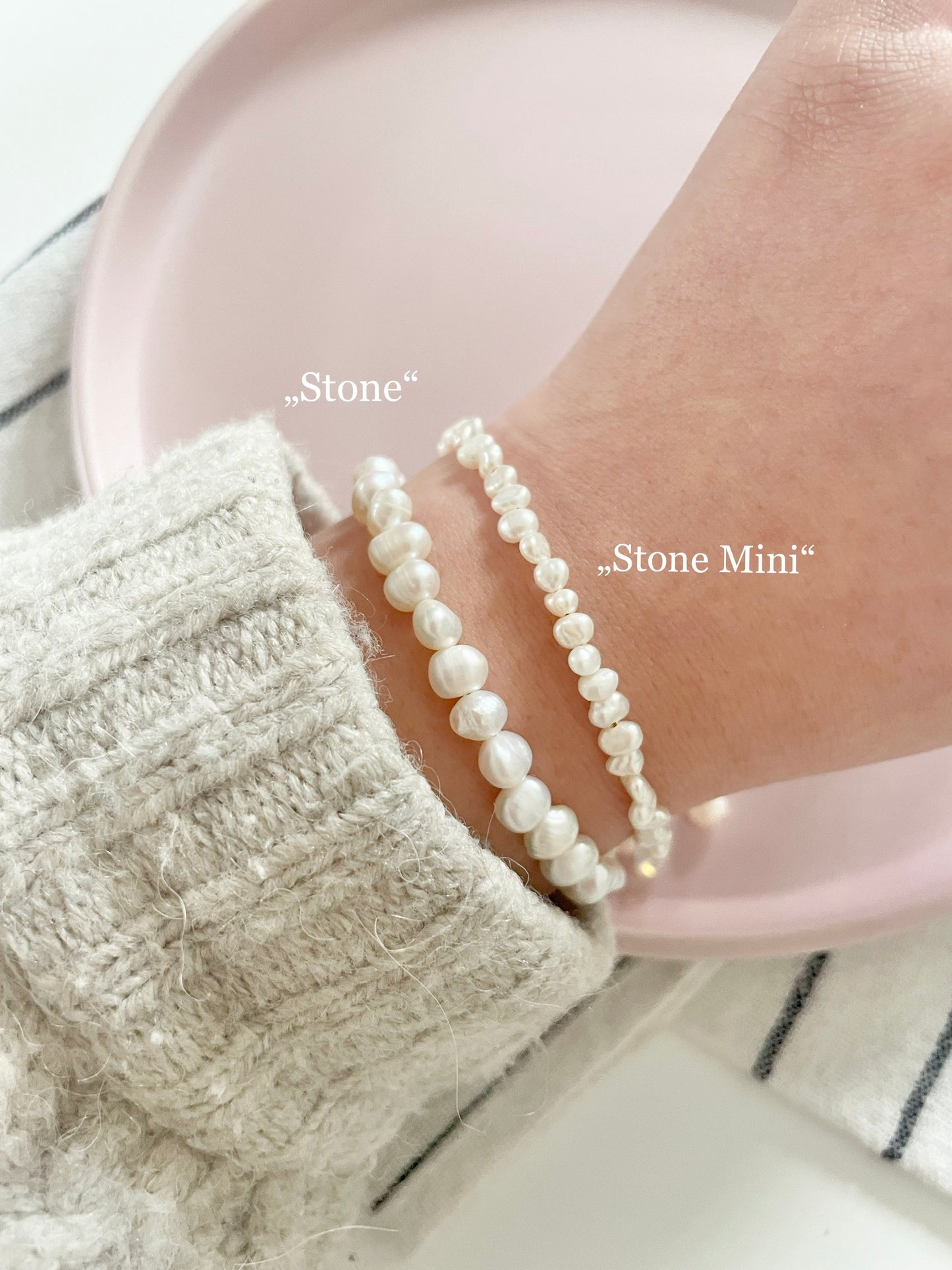 Armband „Stone Mini“ - Süßwasserperlenarmband 3-4mm